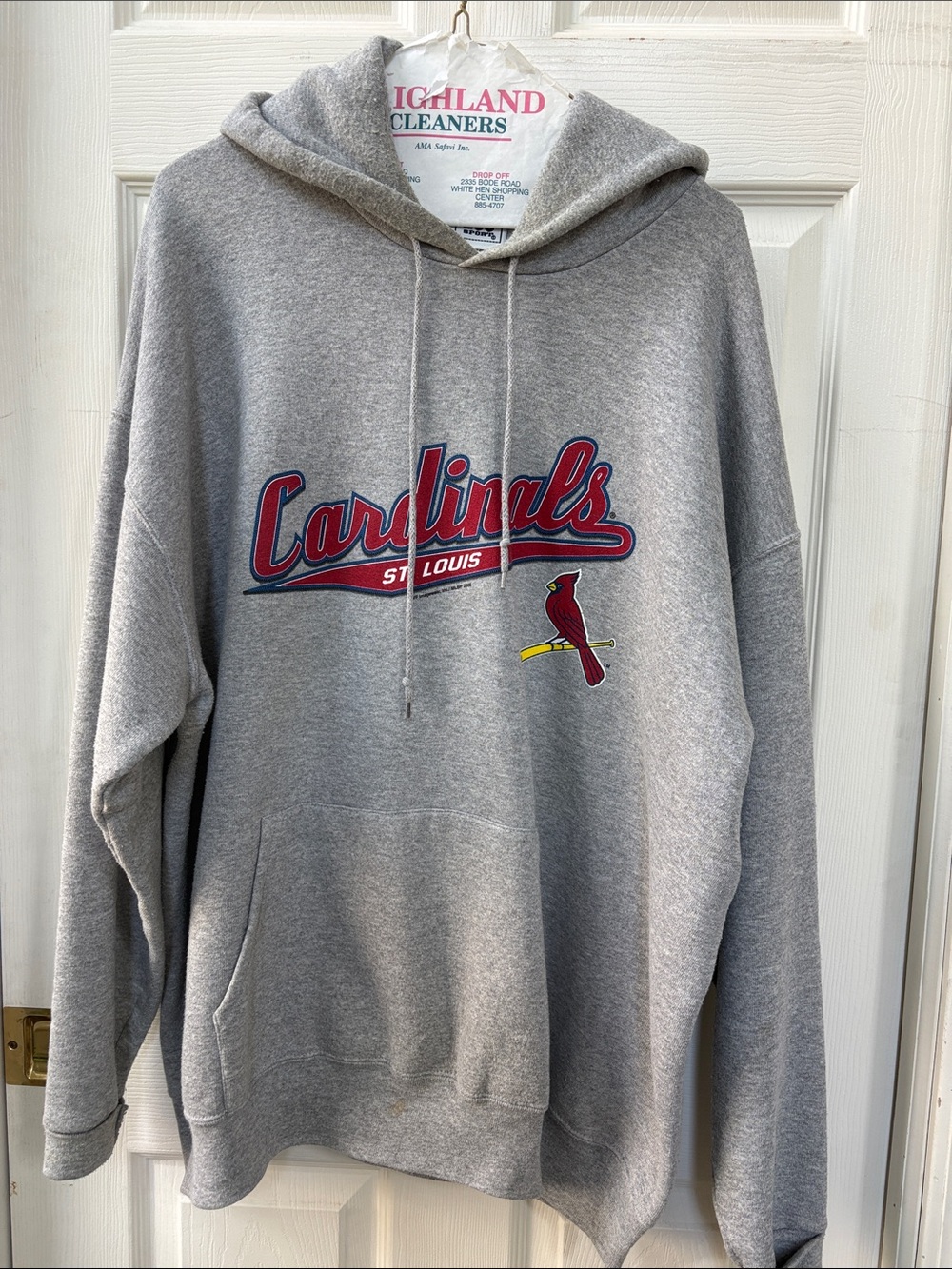 Vintage St Louis Cardinals Hoodie Mens XL Printed Lee Sports Hooded Sweatshirt